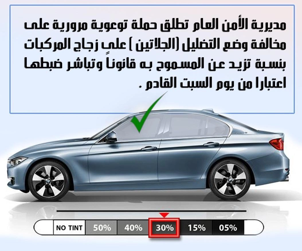 حملة توعوية مرورية على مخالفات تظليل زجاج المركبات 
