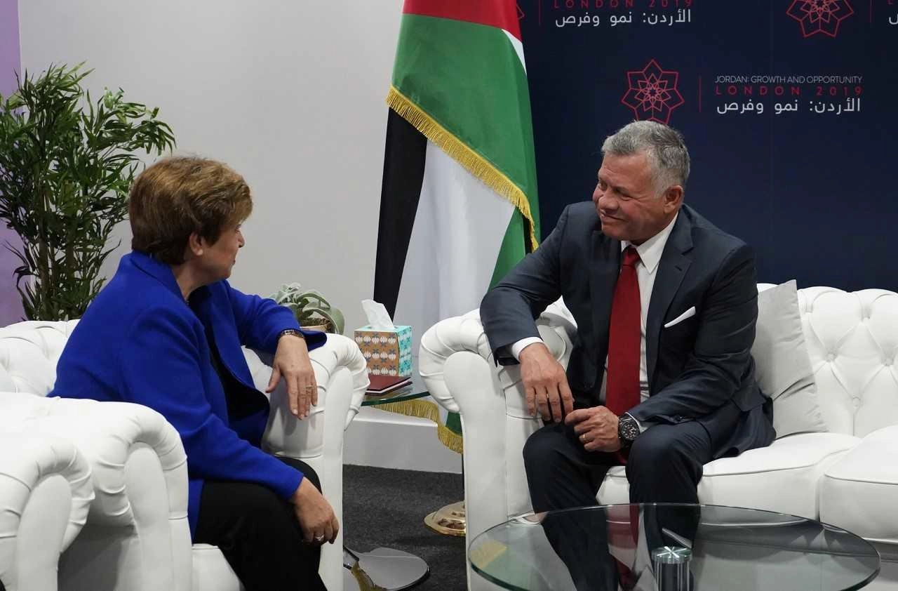 الملك يلتقي رئيسة مجموعة البنك الدولي 