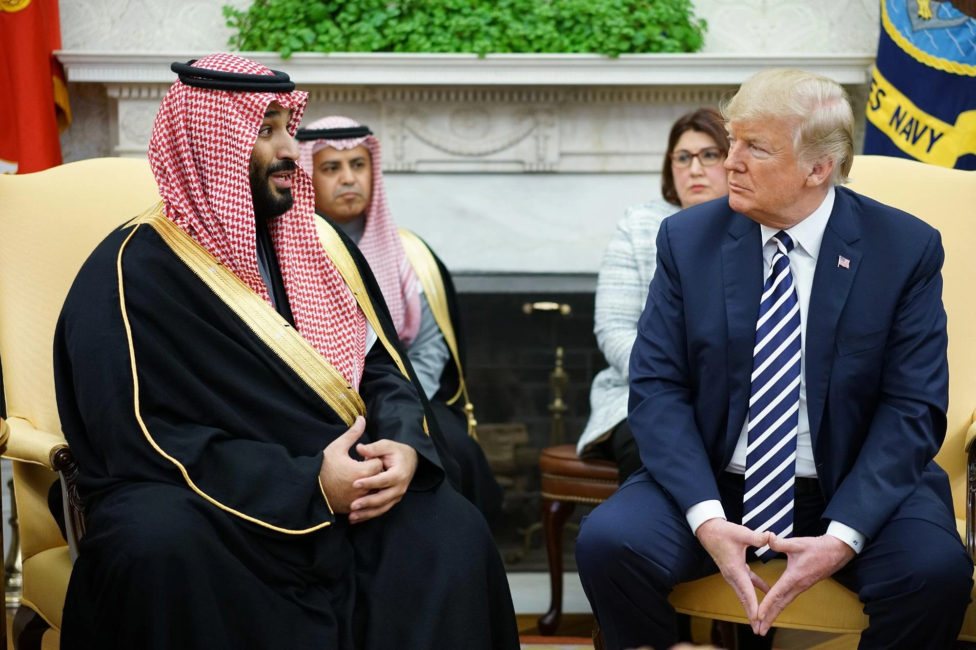 ترامب يبحث مع ولي العهد السعودي إيران وحقوق الإنسان