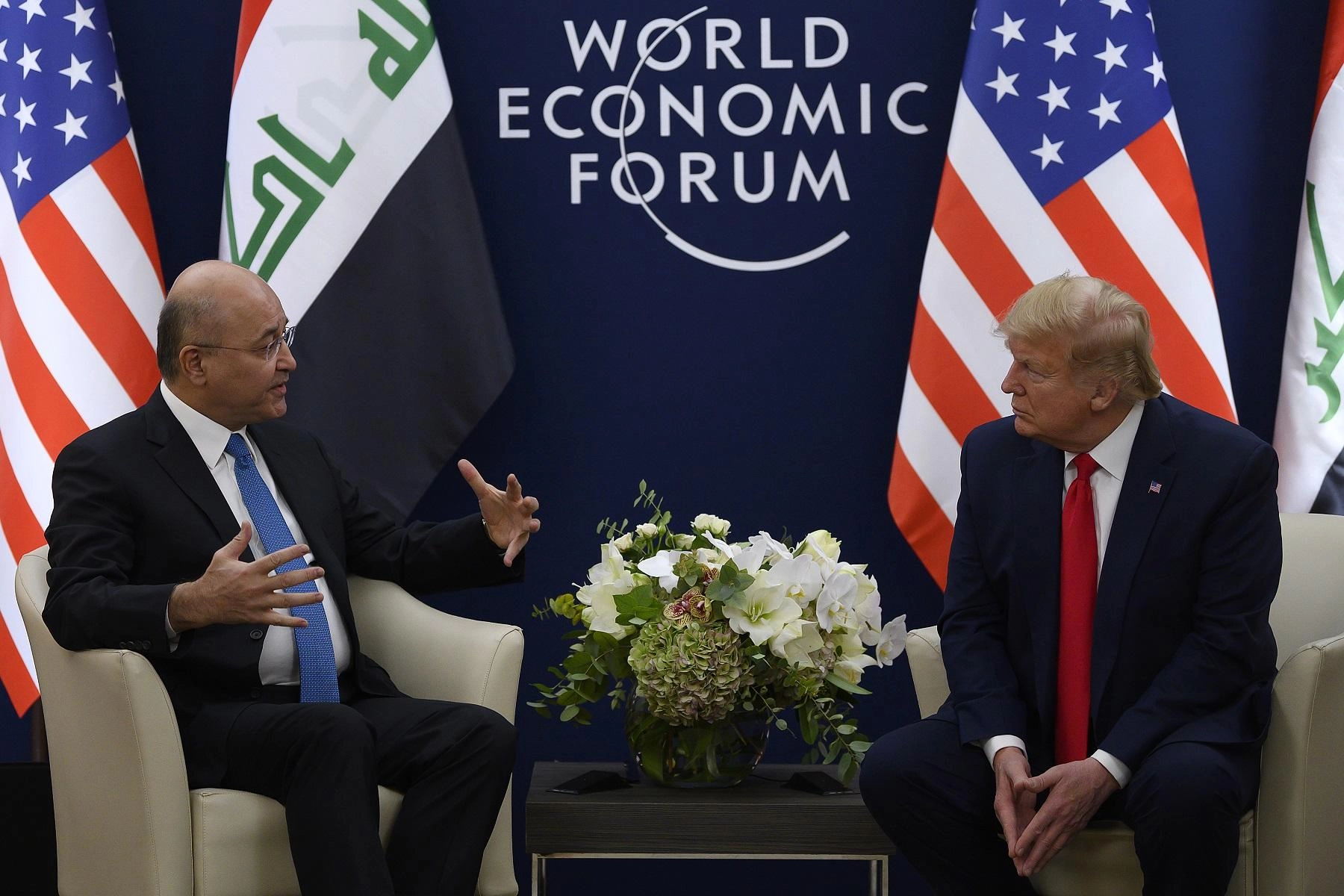 برهم يبحث خفض القوات الأجنبية مع ترامب