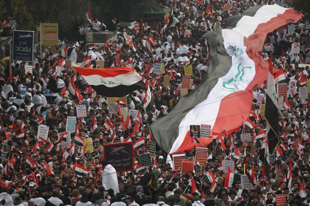 الآلاف يتظاهرون في بغداد ضد التواجد الأميركي