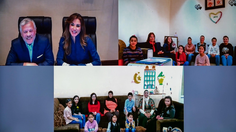 الملك والملكة يطمئنان على منتفعين من دار الحنان لرعاية الأيتام ومؤسسة الحسين الاجتماعية