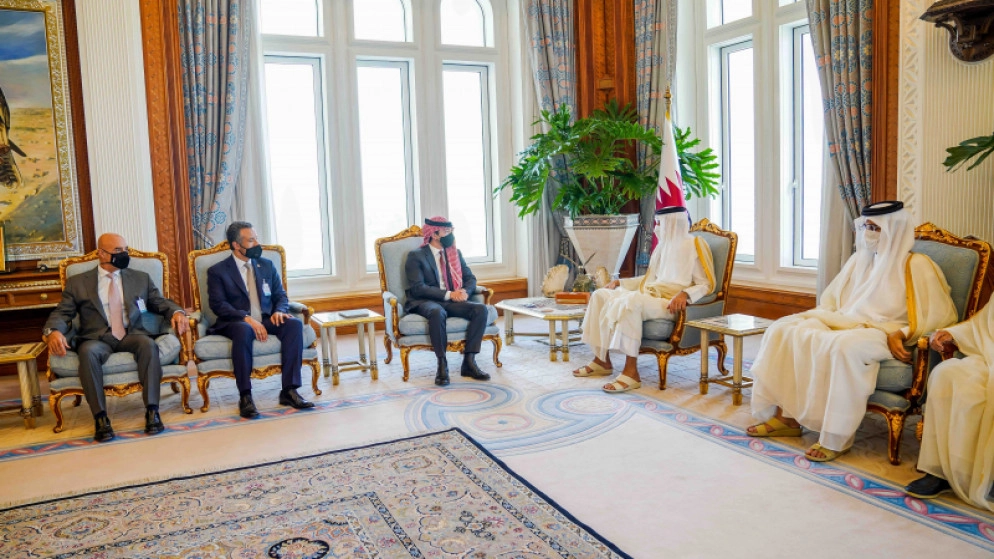 ولي العهد يبحث مع أمير قطر زيادة فرص تشغيل الكفاءات الأردنية في قطر
