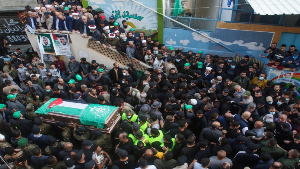 3 قتلى من حركة حماس في إطلاق نار أثناء تشييع في مخيم بجنوب لبنان