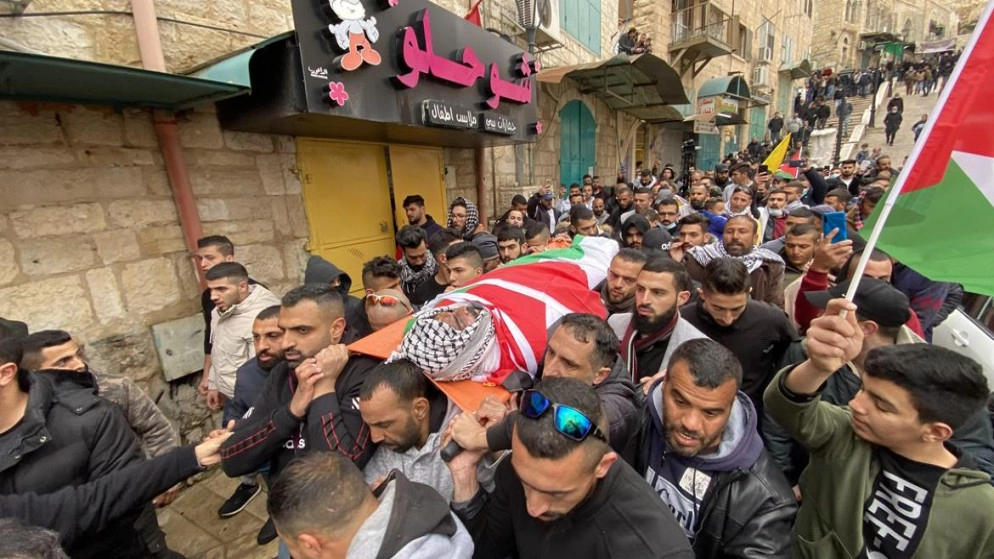 تشييع جثمان الشهيد داوود الخطيب في بيت لحم