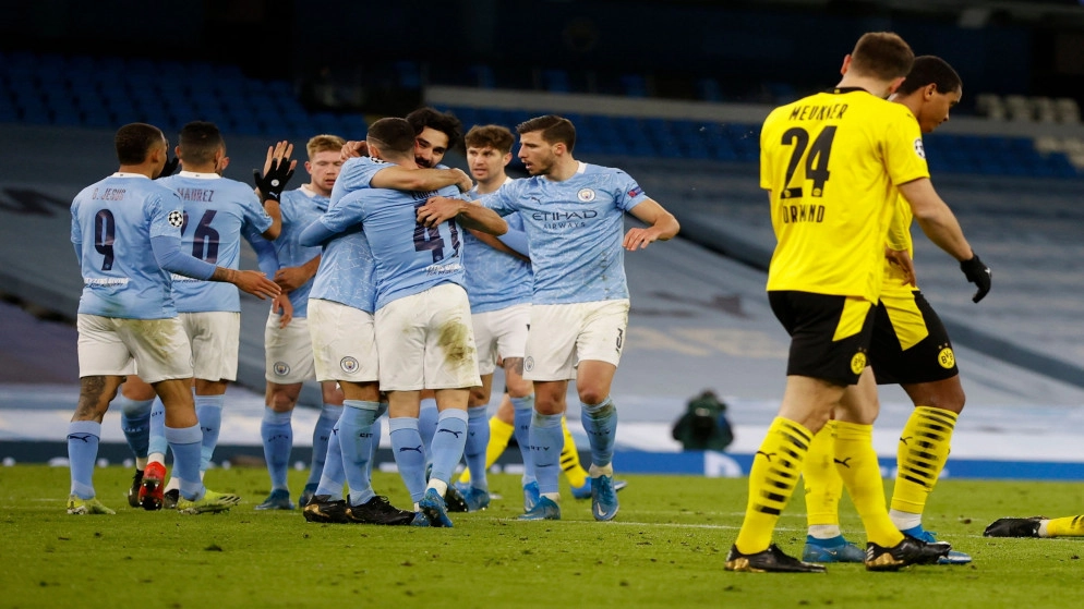 مانشستر سيتي يخرج بفوز قاتل 2-1 على دورتموند في ذهاب ربع النهائي
