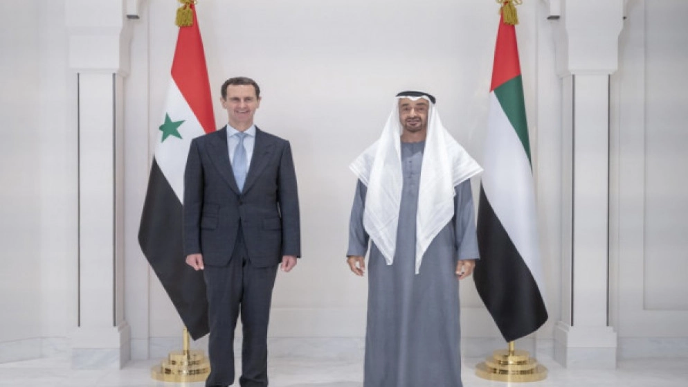 ولي عهد أبو ظبي يؤكد للرئيس السوري بالإمارات الحرص على تعزيز التعاون مع دمشق