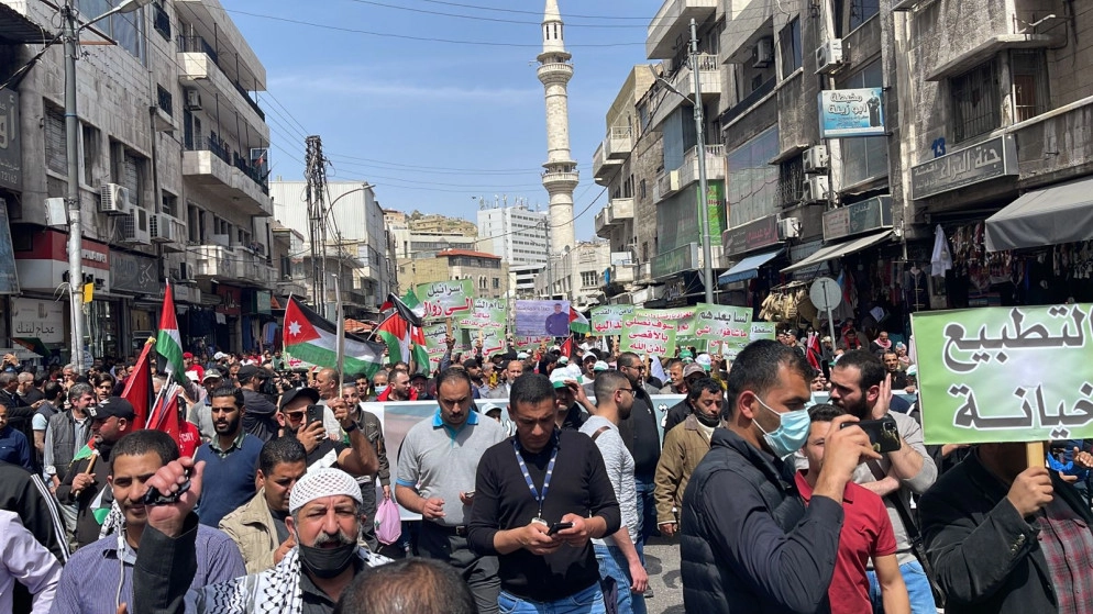 مسيرة في وسط البلد تؤكد الدور الأردني تجاه القضية الفلسطينية