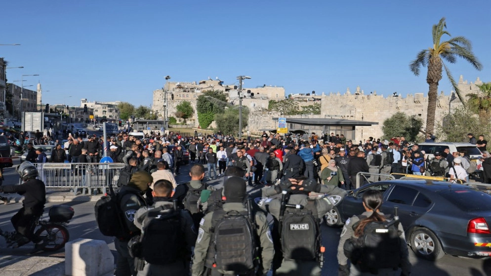 مواجهات بين فلسطينيين وقوات الاحتلال الإسرائيلي في باب العامود في القدس