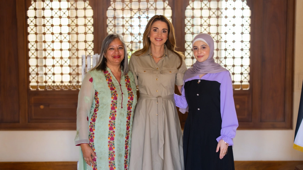 الملكة رانيا تلتقي مزون المليحان أول سفيرة ليونيسف تحمل صفة لاجئة